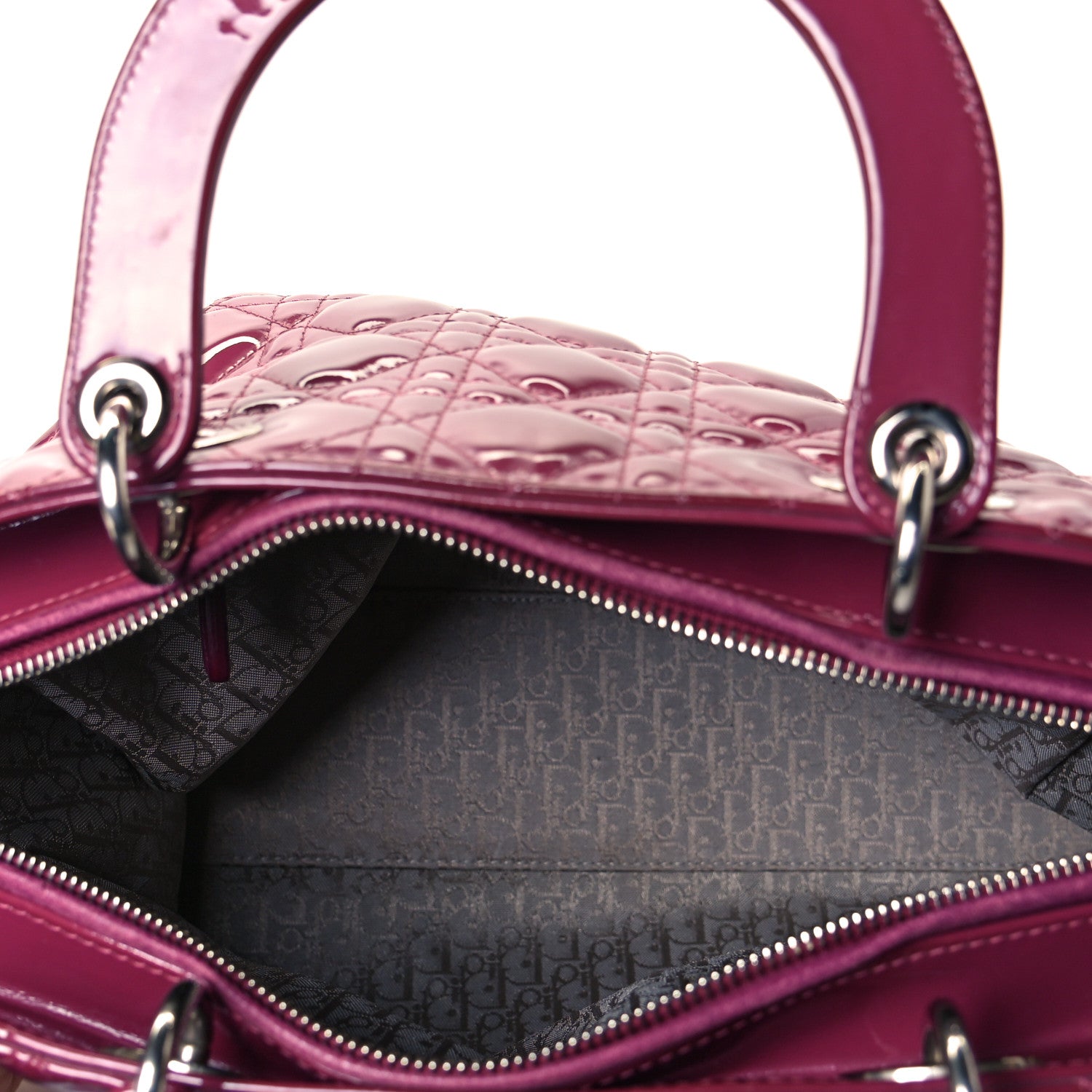 Christian Dior Patent Cannage Large Lady Dior Dark Pink 7 of 8
