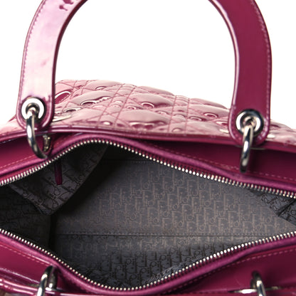 Christian Dior Patent Cannage Large Lady Dior Dark Pink 7 of 8