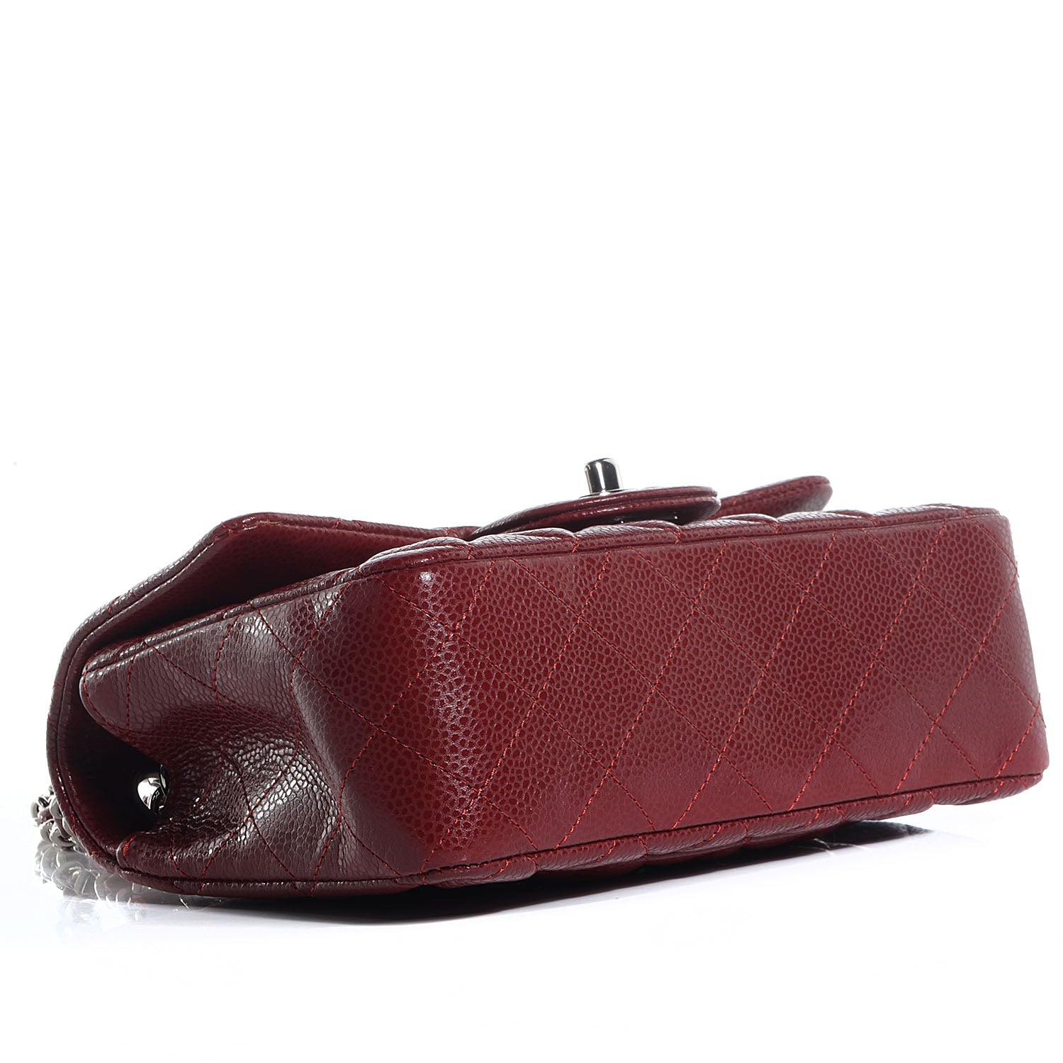 Chanel Caviar Quilted Mini Rectangular Flap Dark Red 4 of 9