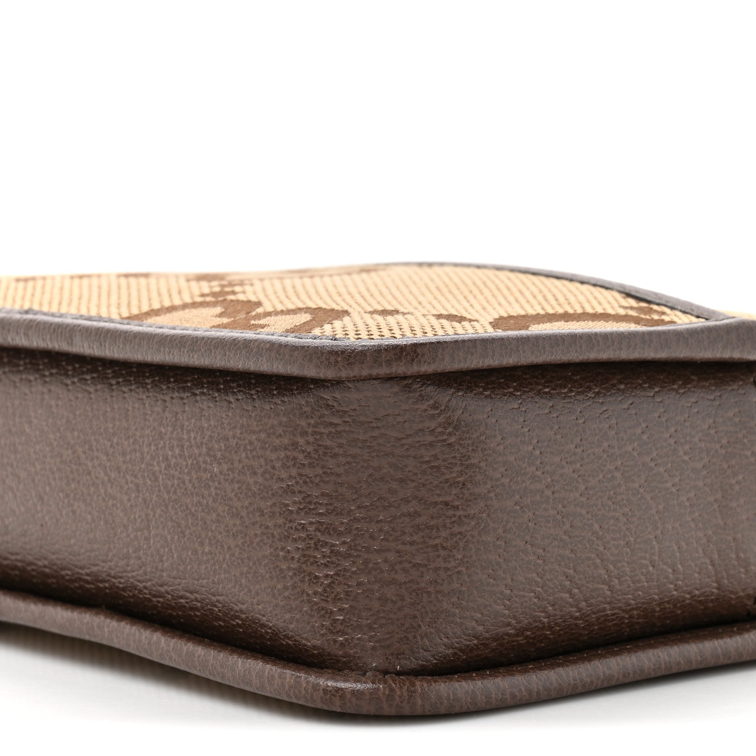 Gucci Monogram Jumbo GG Textured Dollar Calfskin Web Mini