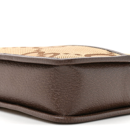 Gucci Monogram Jumbo GG Textured Dollar Calfskin Web Mini Crossbody Bag Camel Ebony New Acero 9 of 10