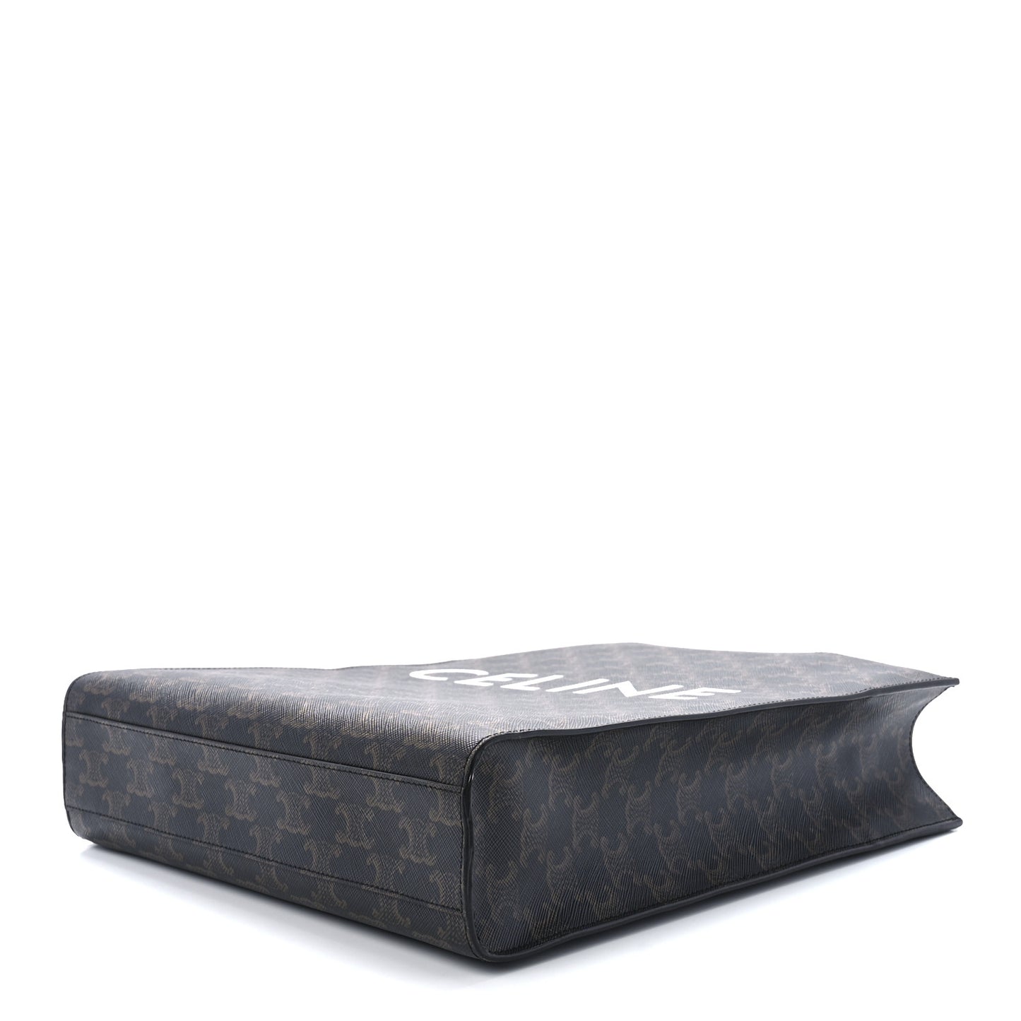 Triomphe Canvas Calfskin Small Vertical Cabas Tan