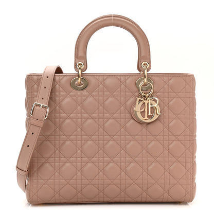 Christian Dior Lambskin Cannage Large Lady Dior Fard 1 of 7