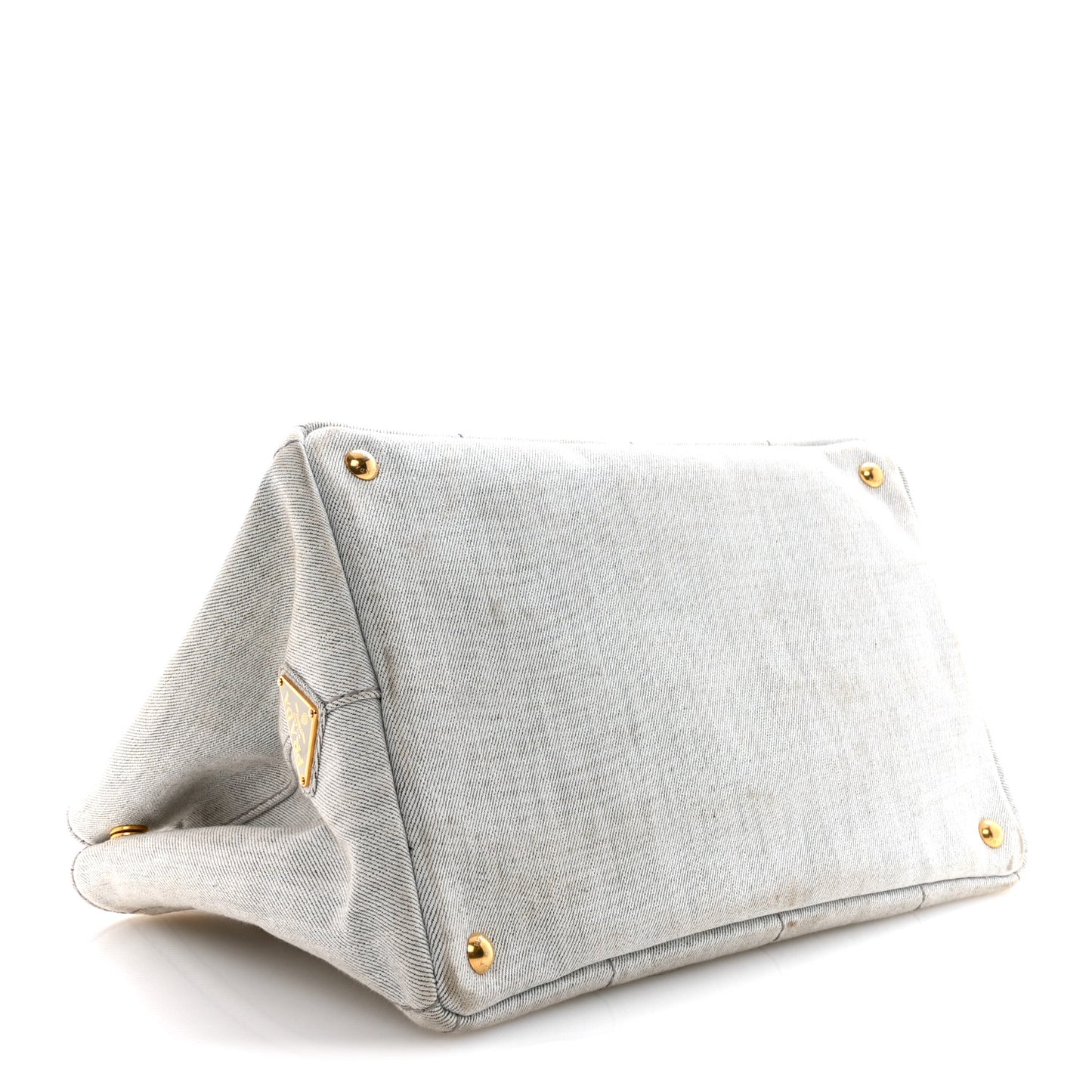 Denim Logo Tote White