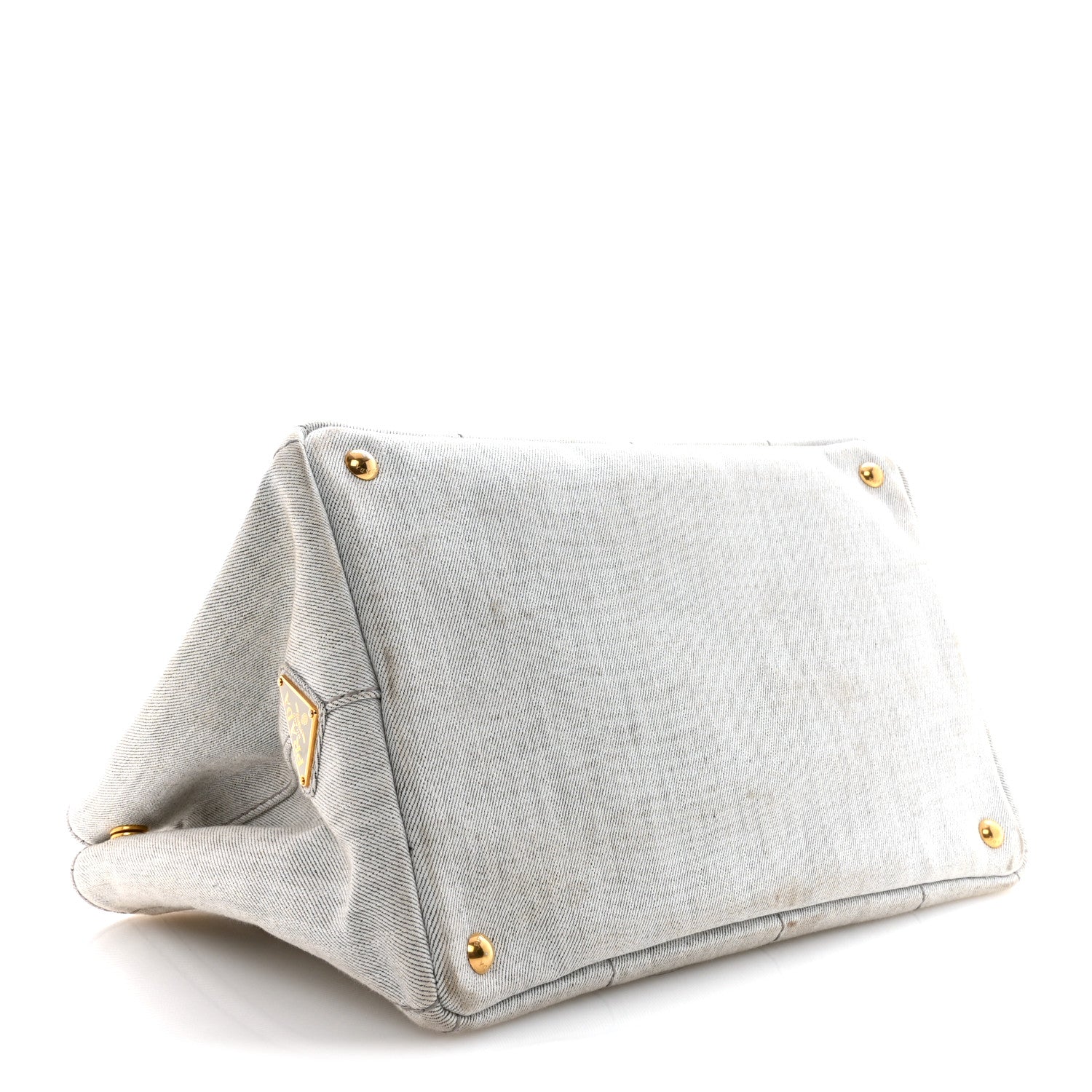 Prada Denim Logo Tote White 4 of 15