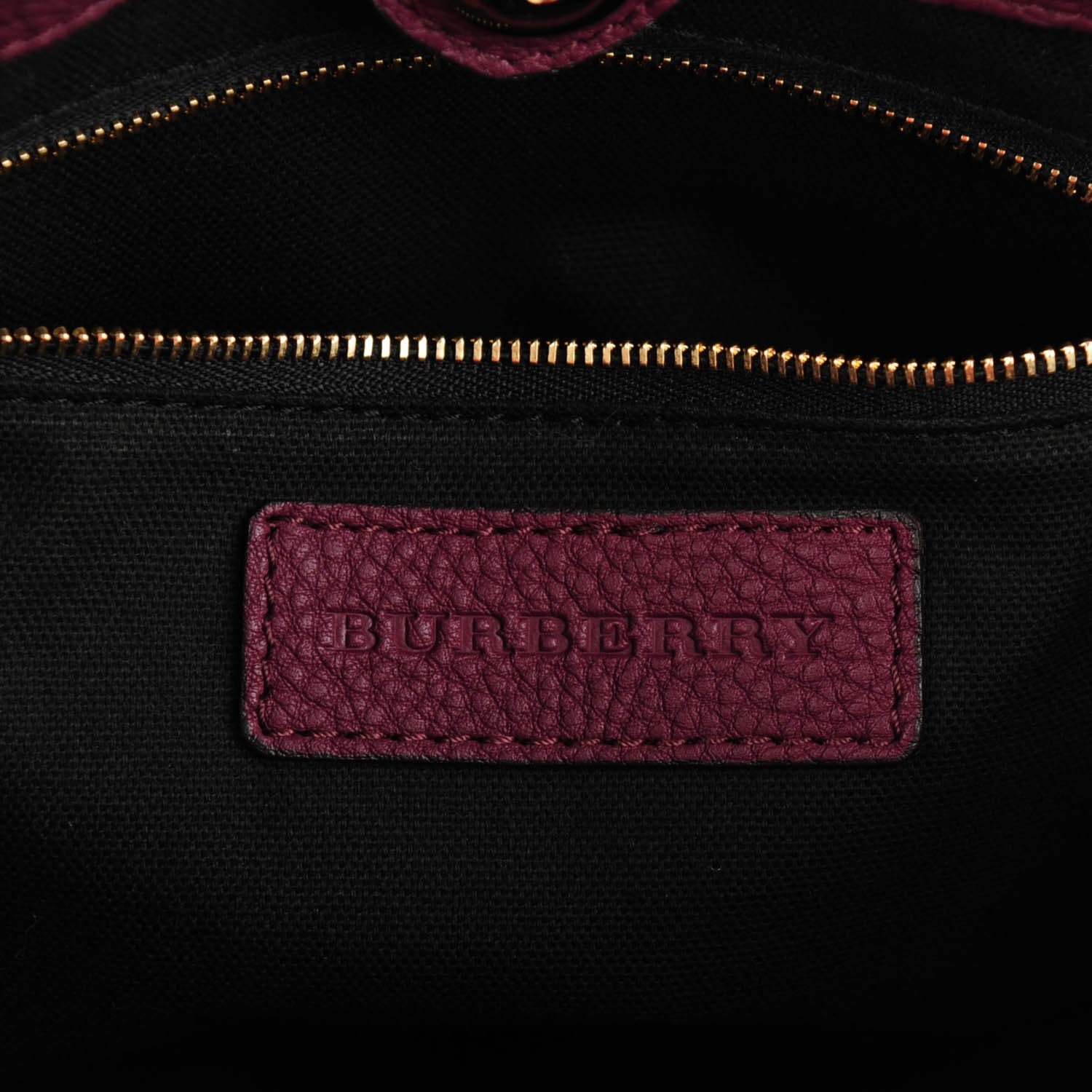 Burberry Grainy Calfskin House Check Small Banner Tote Elderberry 6 of 8