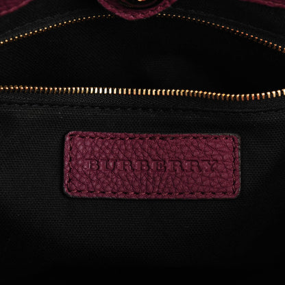 Burberry Grainy Calfskin House Check Small Banner Tote Elderberry 6 of 8