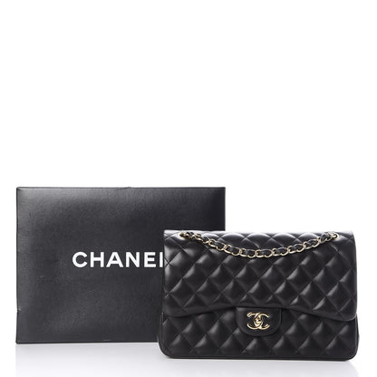 Chanel Lambskin Quilted Jumbo Double Flap Black 9 of 9