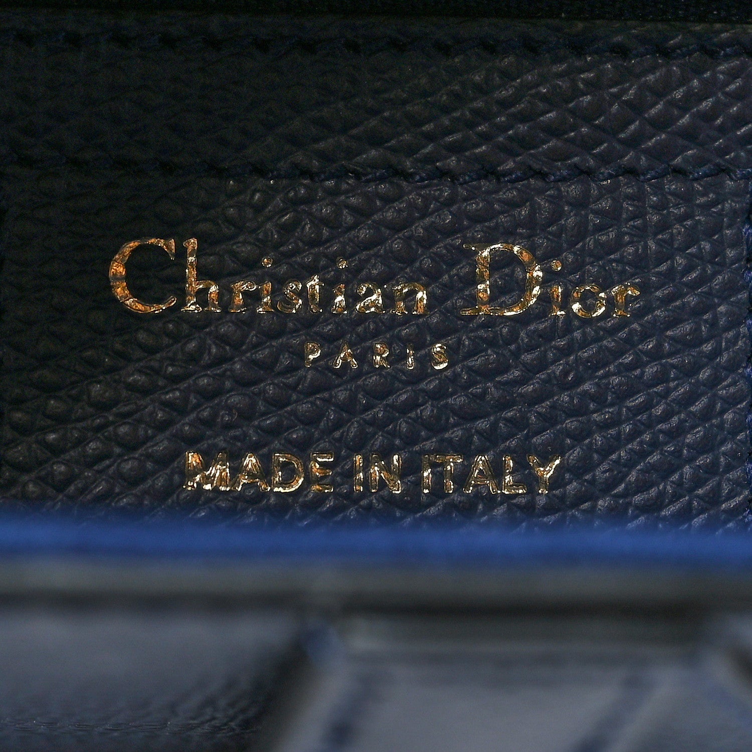 Christian Dior Grained Calfskin Saddle Bag Navy 6 of 11