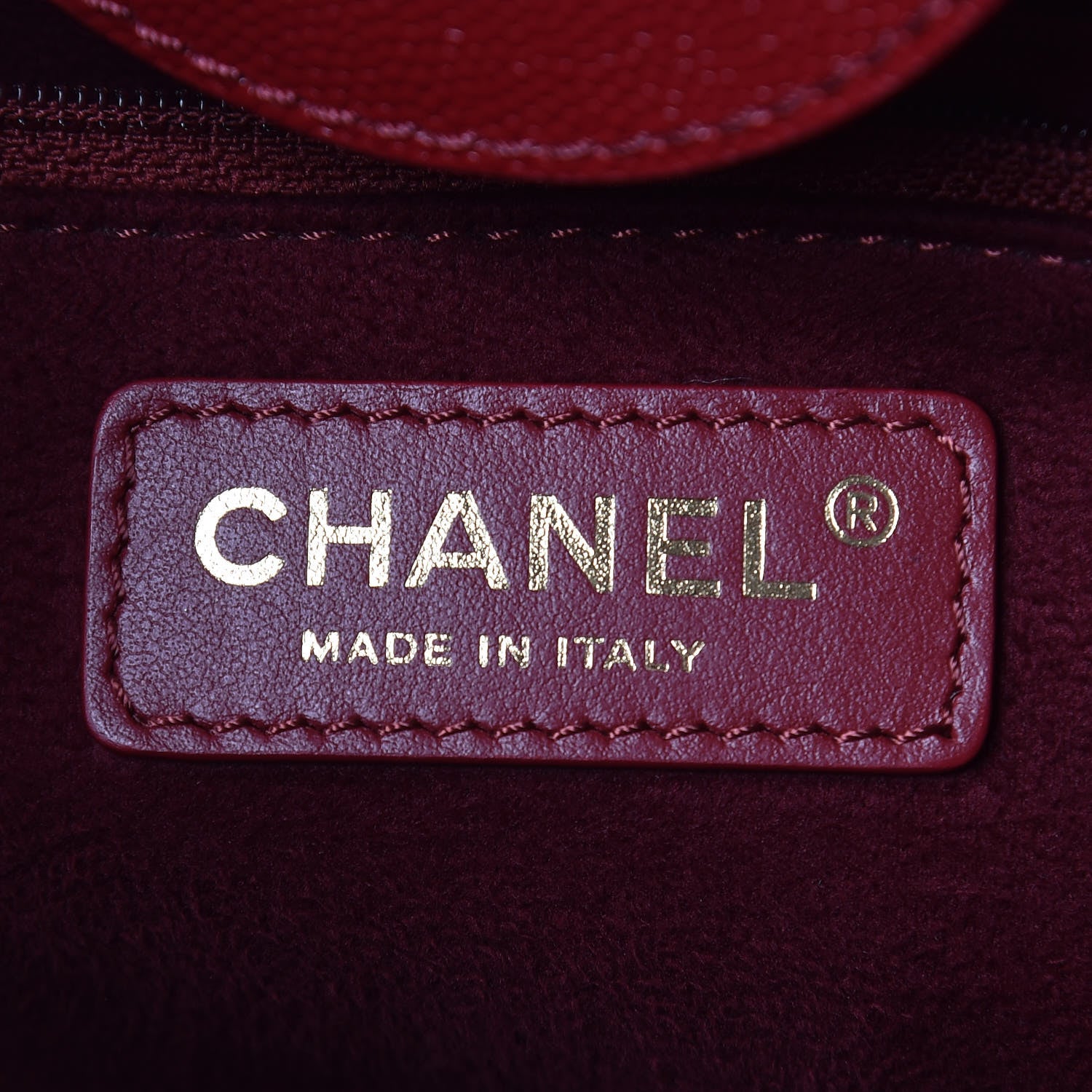 Chanel Caviar Small Studded Deauville Tote Red 8 of 11