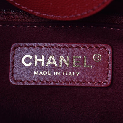 Chanel Caviar Small Studded Deauville Tote Red 8 of 11