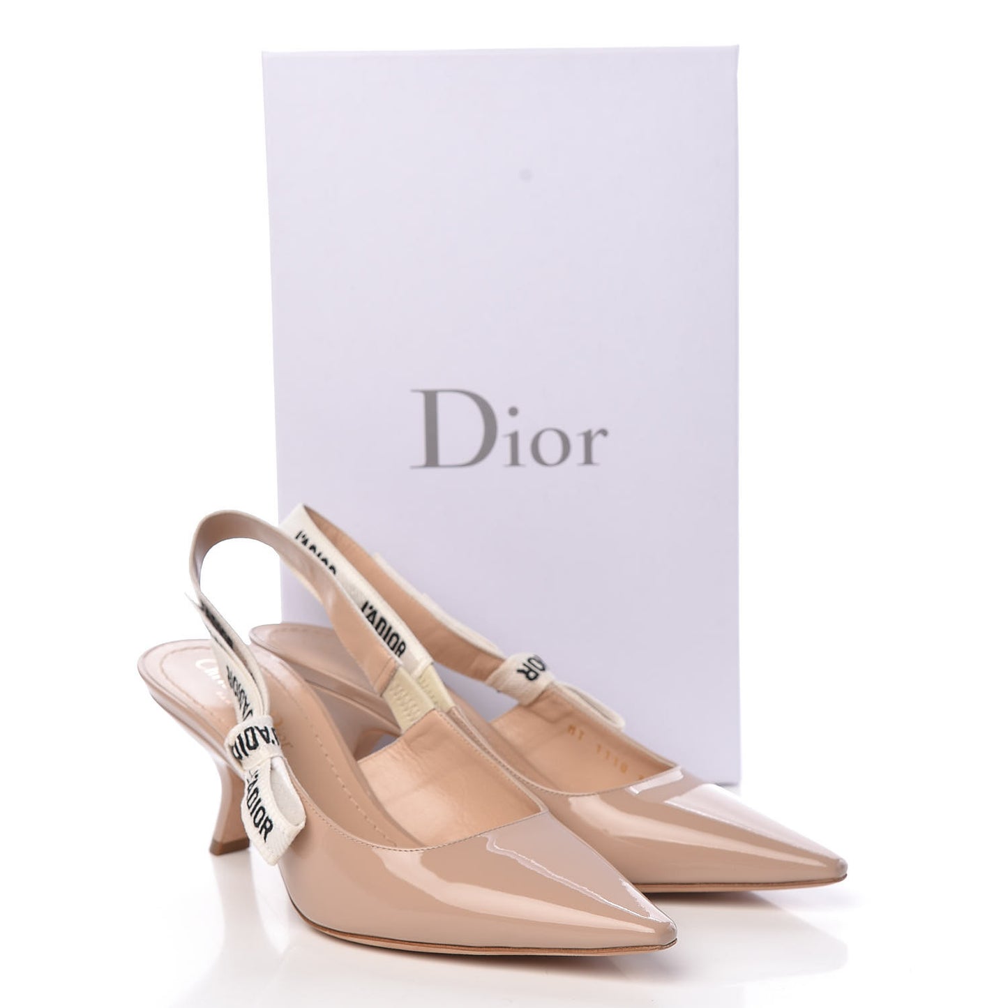 Patent Ribbon J'Adior Slingback 65mm Pumps 38 Nude