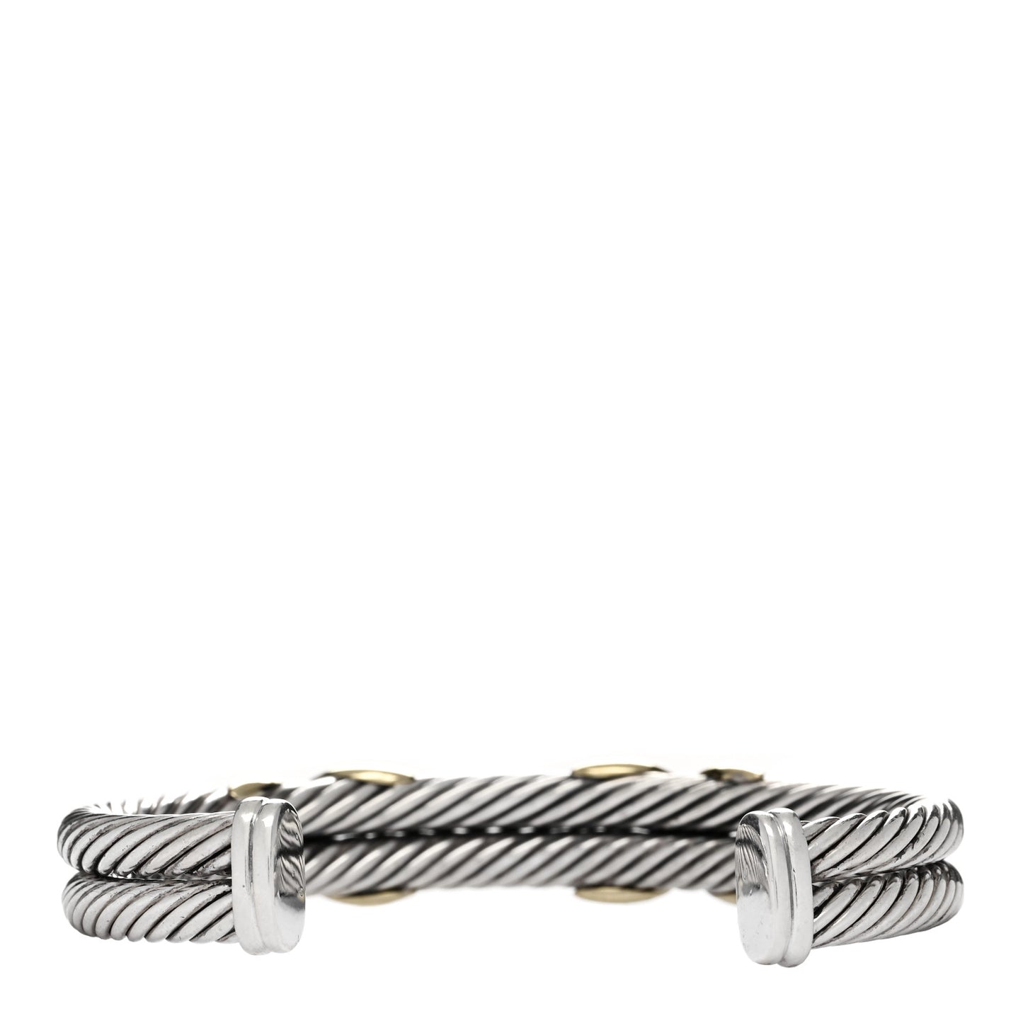 Sterling Silver 14K Yellow Gold 10mm Double X Bracelet