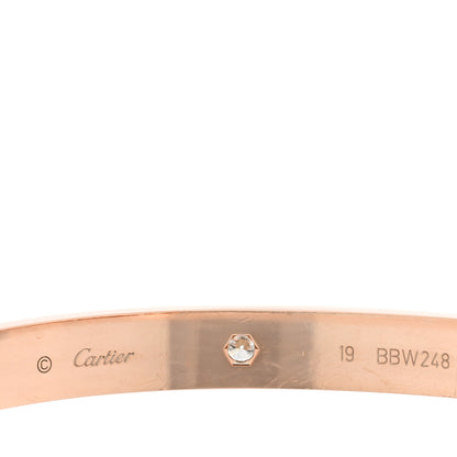 Cartier 18K Pink Gold 4 Diamond LOVE Bracelet 19 3 of 6