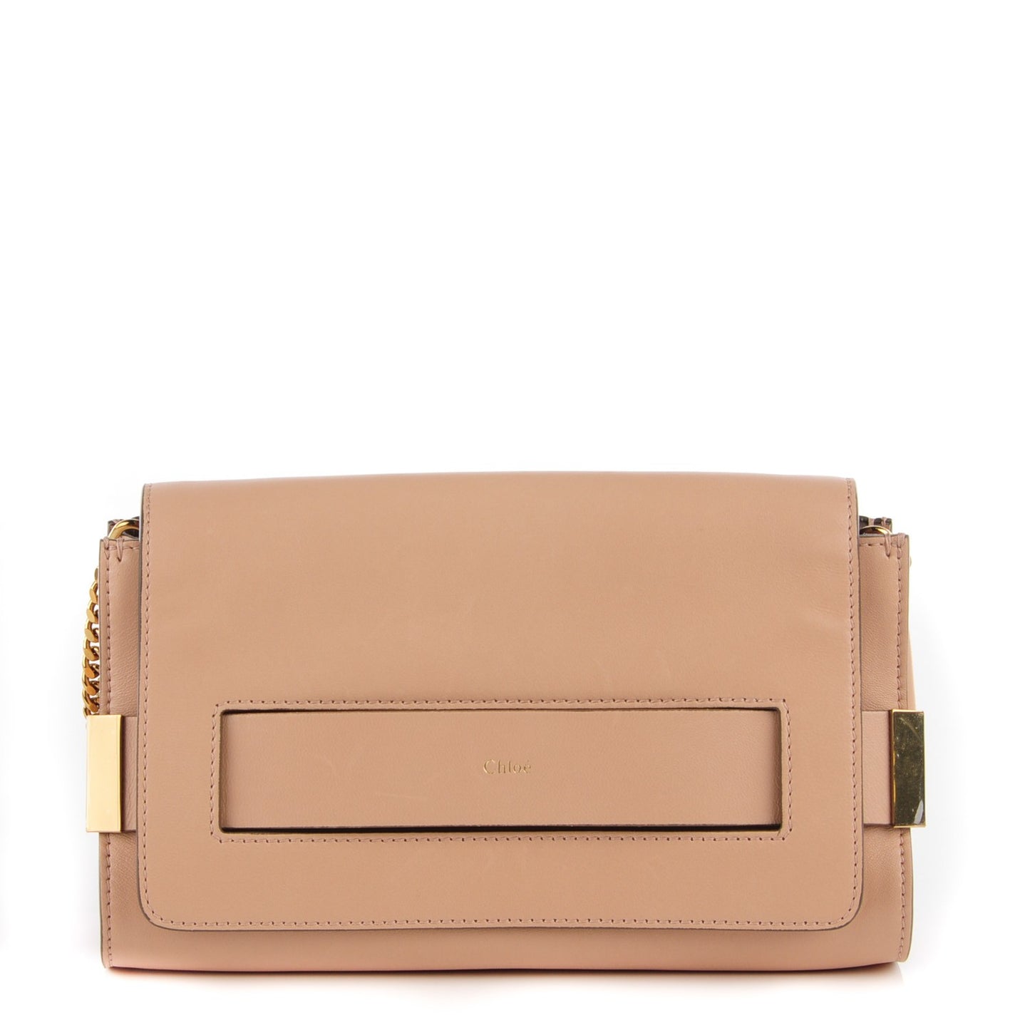 Nappa Medium Elle Chain Clutch Blush Nude