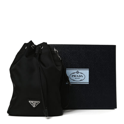 Prada Saffiano Tessuto Nylon Vela Bucket Wristlet Black 15 of 15