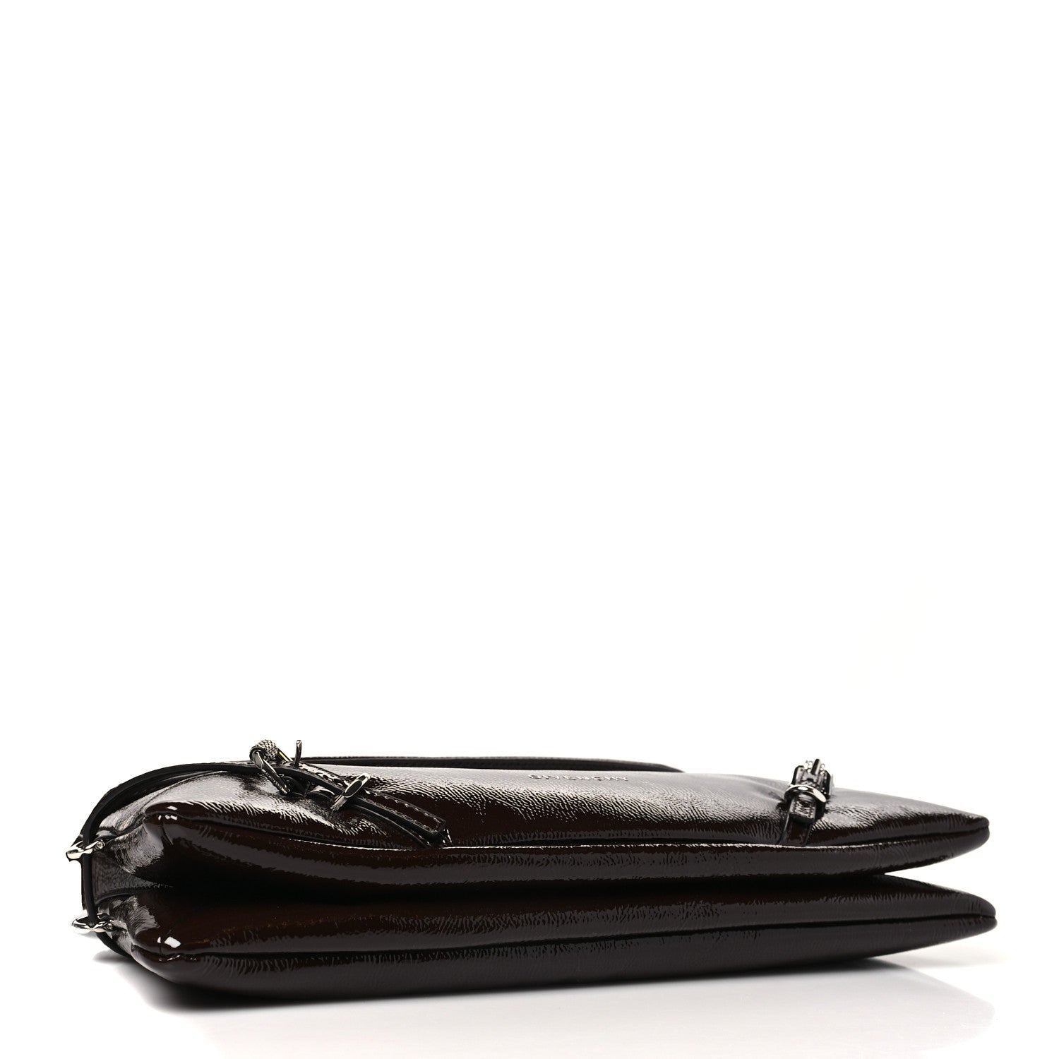 Givenchy Patent Calfskin Small P'tit Voyou Shoulder Bag Ebony Brown 4 of 10