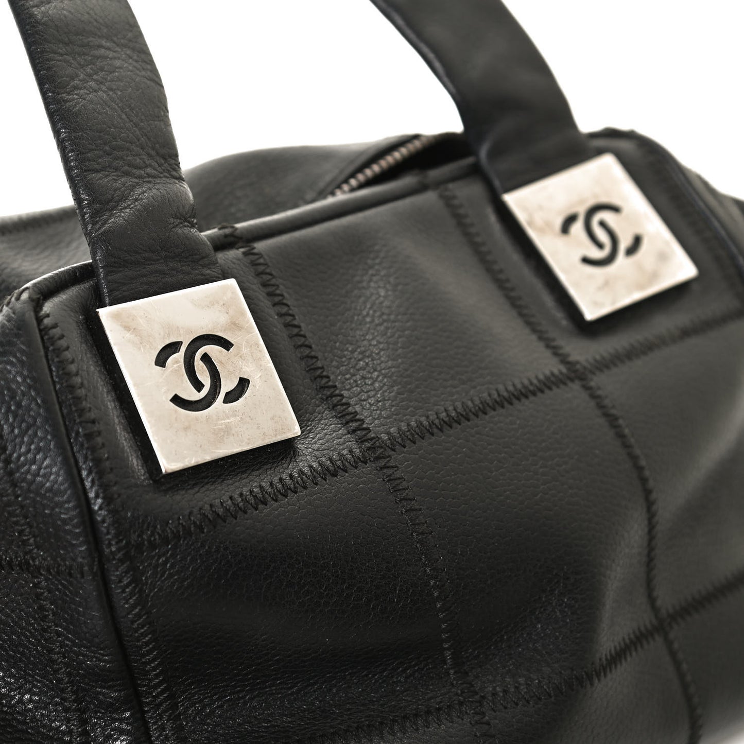 Caviar Square Stitched Tote Black