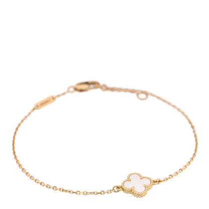 Van Cleef & Arpels 18K Yellow Gold Mother of Pearl Sweet Alhambra Bracelet 1 of 3