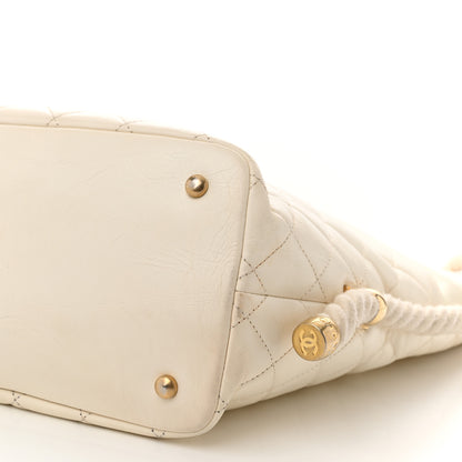 Chanel Crumpled Calfskin En Vogue Rope Hobo Bag White 10 of 11