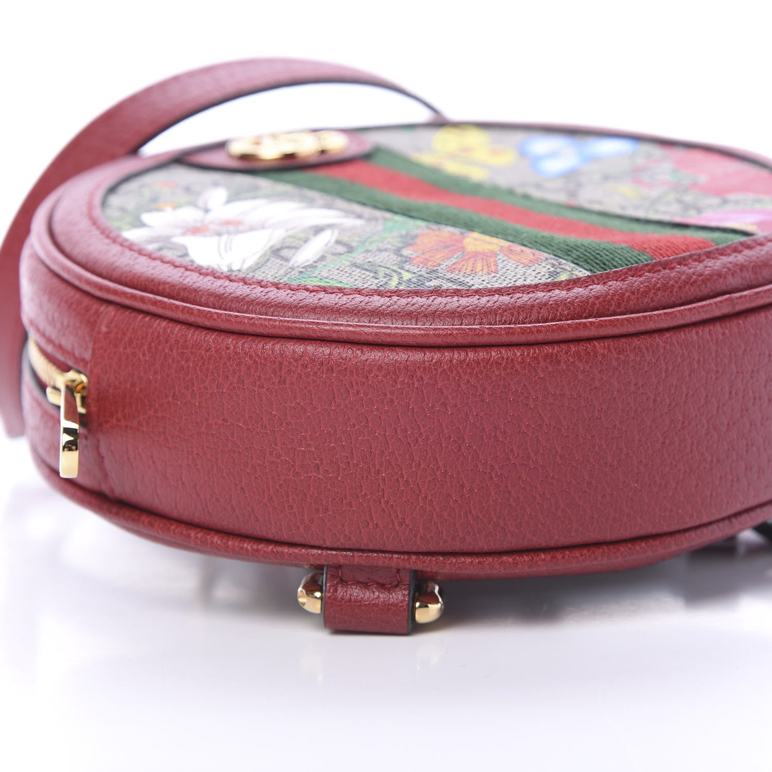 Gucci GG Supreme Monogram Web Flora Mini Ophidia Round Backpack Red 8 of 10