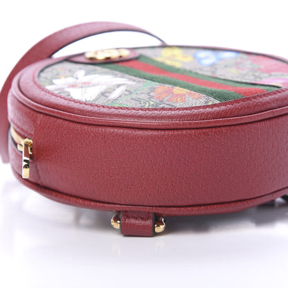 Gucci GG Supreme Monogram Web Flora Mini Ophidia Round Backpack Red 8 of 10