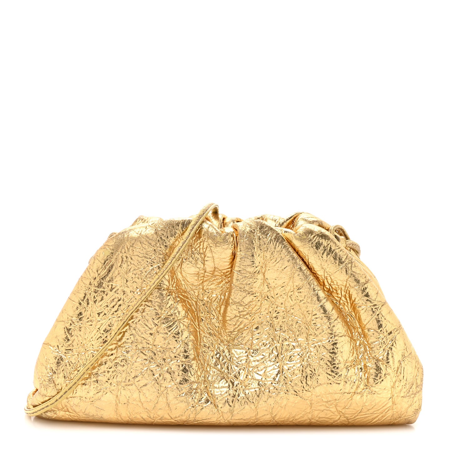 Metallic Crushed Calfskin The Mini Pouch Gold
