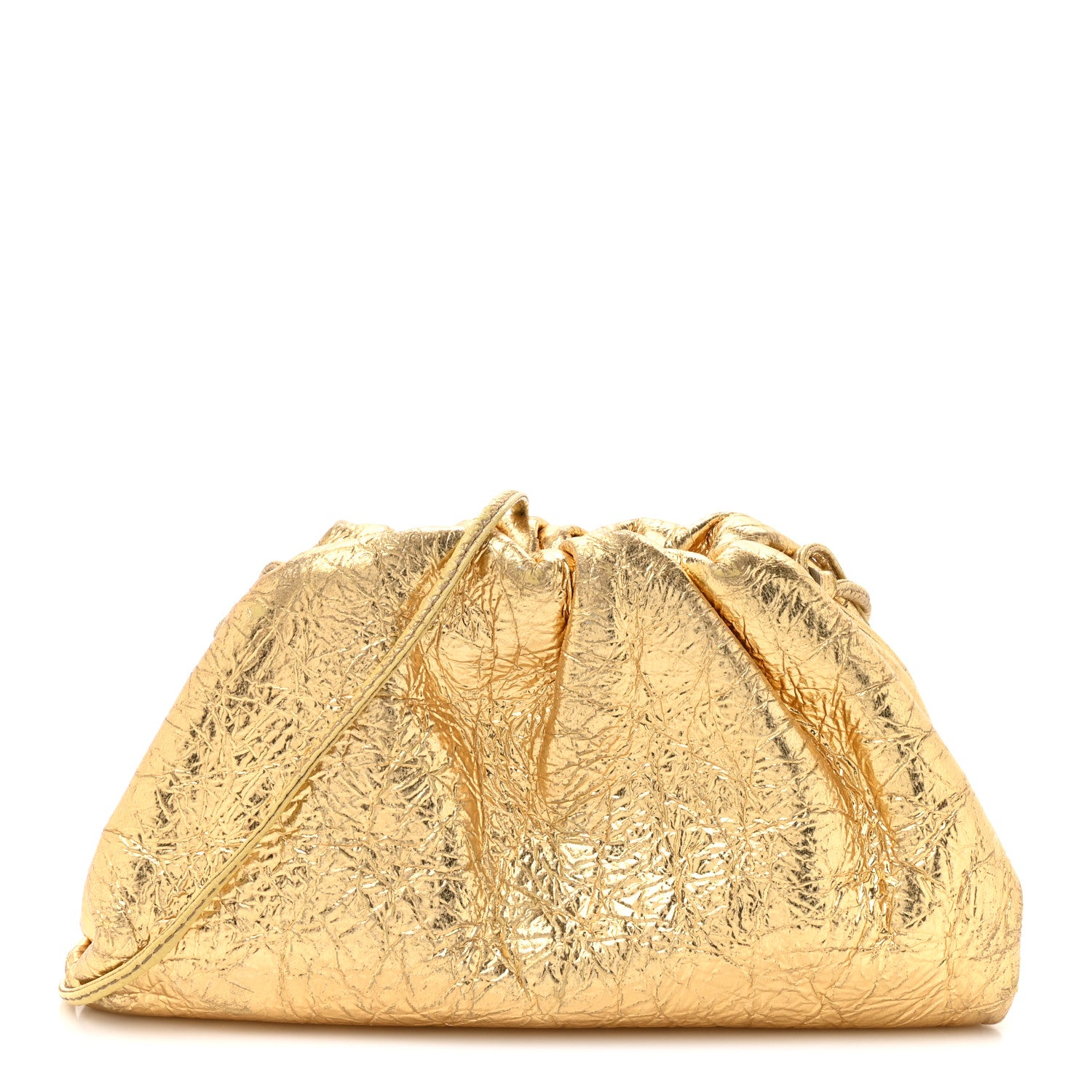 Bottega Veneta Metallic Crushed Calfskin The Mini Pouch Gold 1 of 12