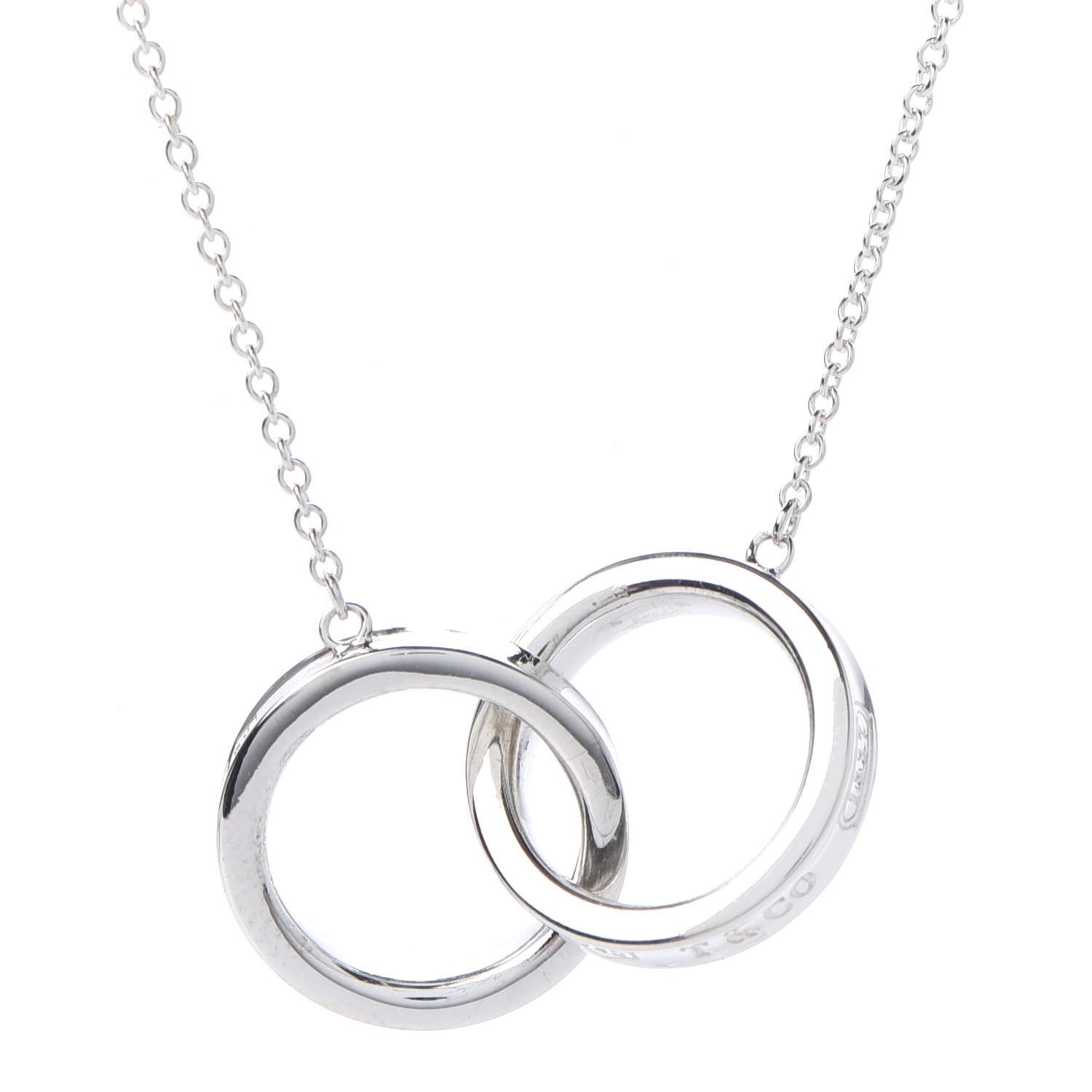 Tiffany Sterling Silver 1837 Interlocking Circles Pendant Necklace 4 of 7