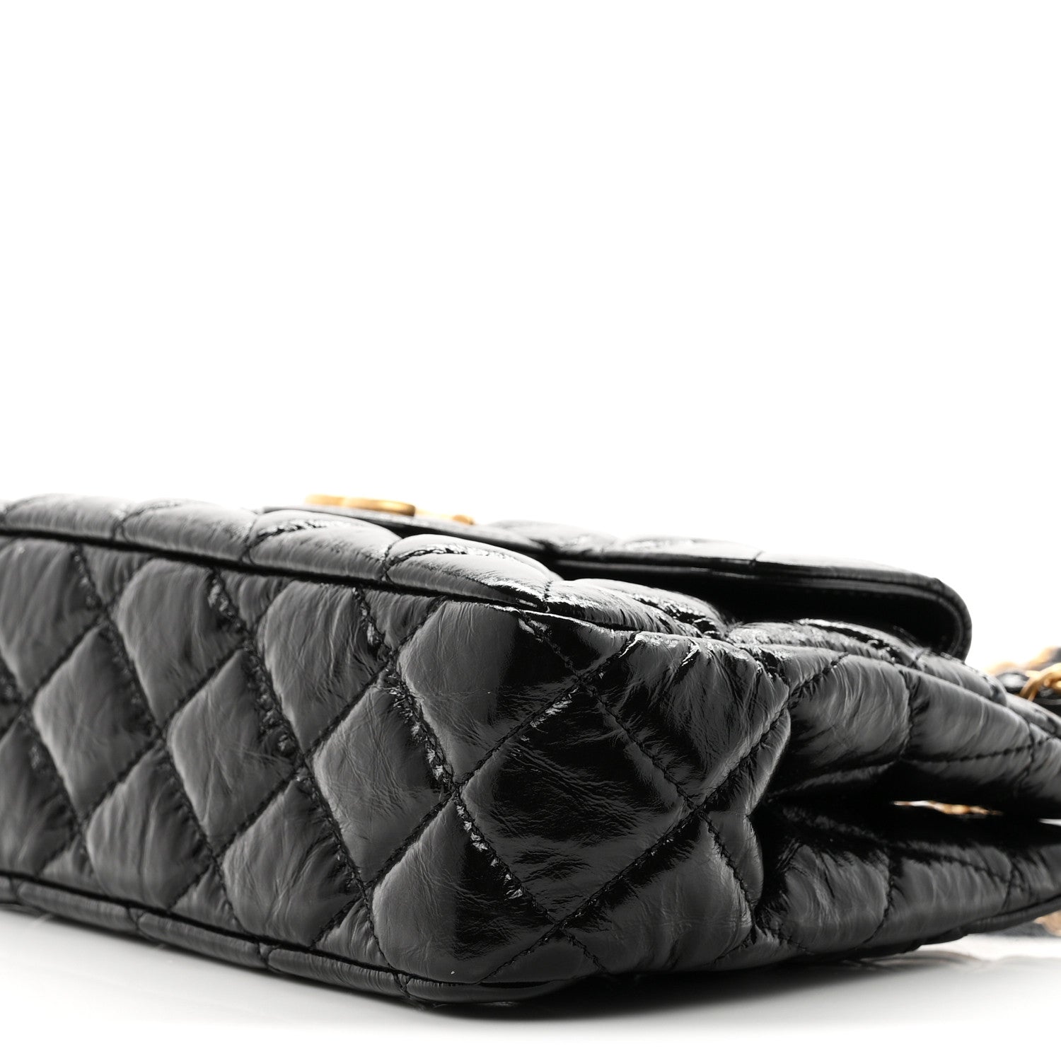 Chanel Shiny Crumpled Calfskin Quilted Small Wavy CC Hobo Black 10 of 10