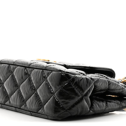 Chanel Shiny Crumpled Calfskin Quilted Small Wavy CC Hobo Black 10 of 10