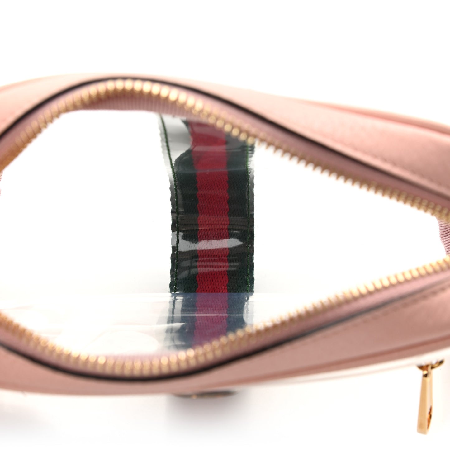 Vinyl Web Mini Ophidia Transparent Shoulder Bag Perfect Pink