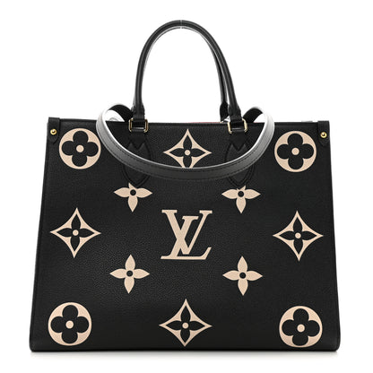 Louis Vuitton Empreinte Monogram Giant Onthego MM Black Beige 1 of 9