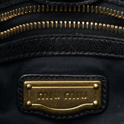 Miu Miu Vitello Lux Gathered Tote Black 5 of 12