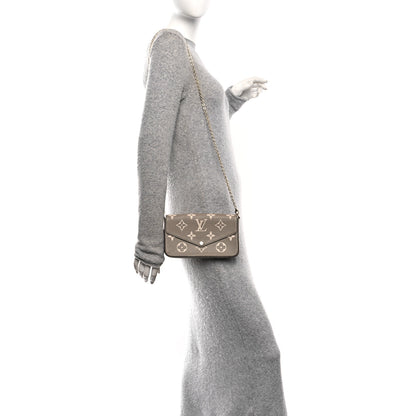 Louis Vuitton Empreinte Monogram Giant Felicie Pochette Tourterelle Creme 2 of 9