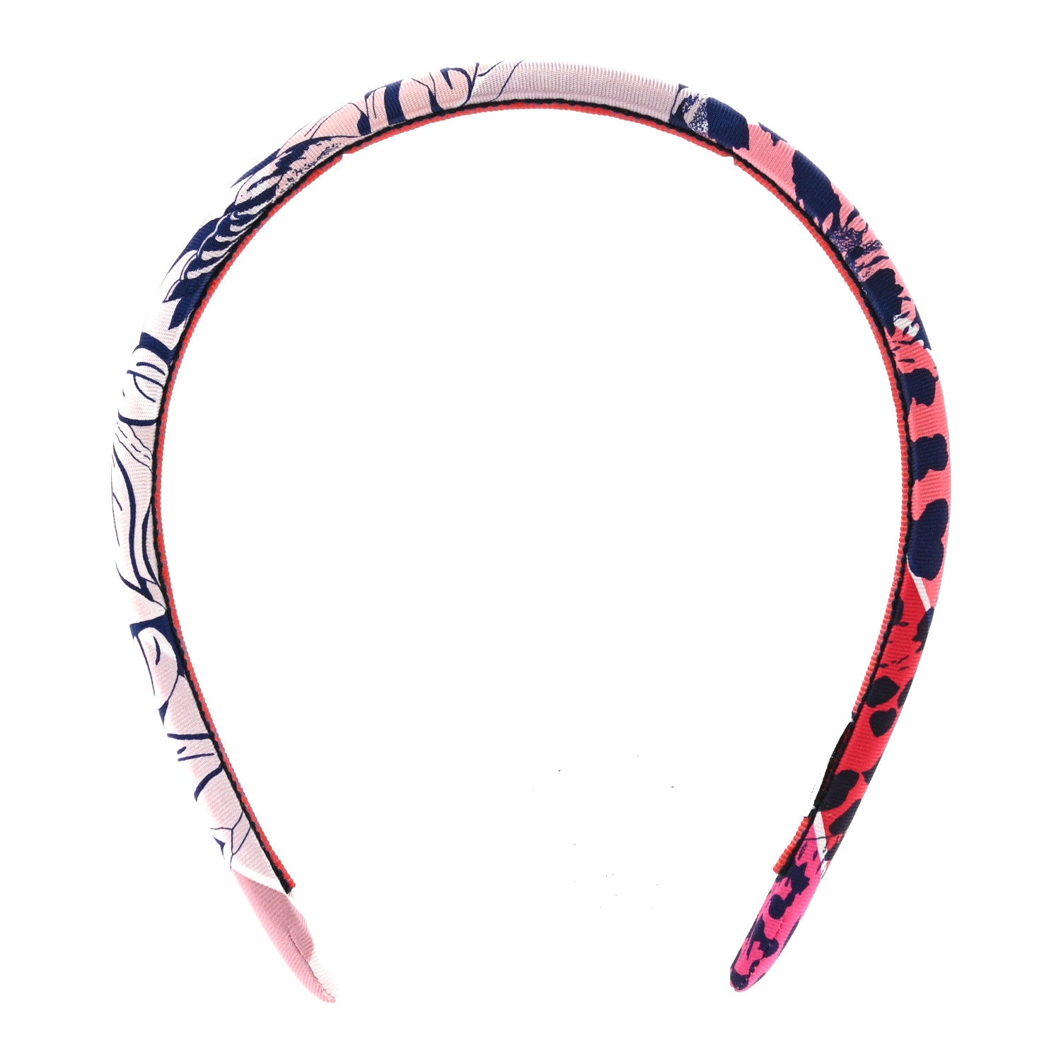 Hermes Silk Twill Jungle Love Rainbow Elsa Headband Rose 3 of 7