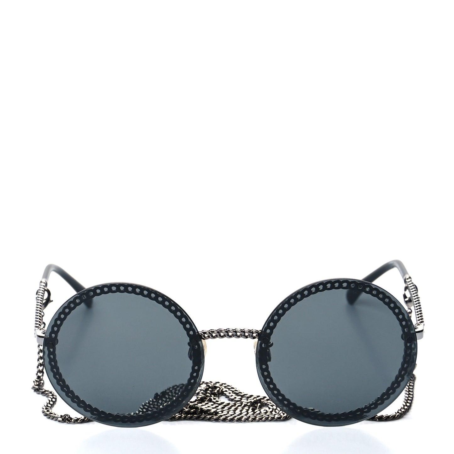 Round Chain Sunglasses 4245 Black