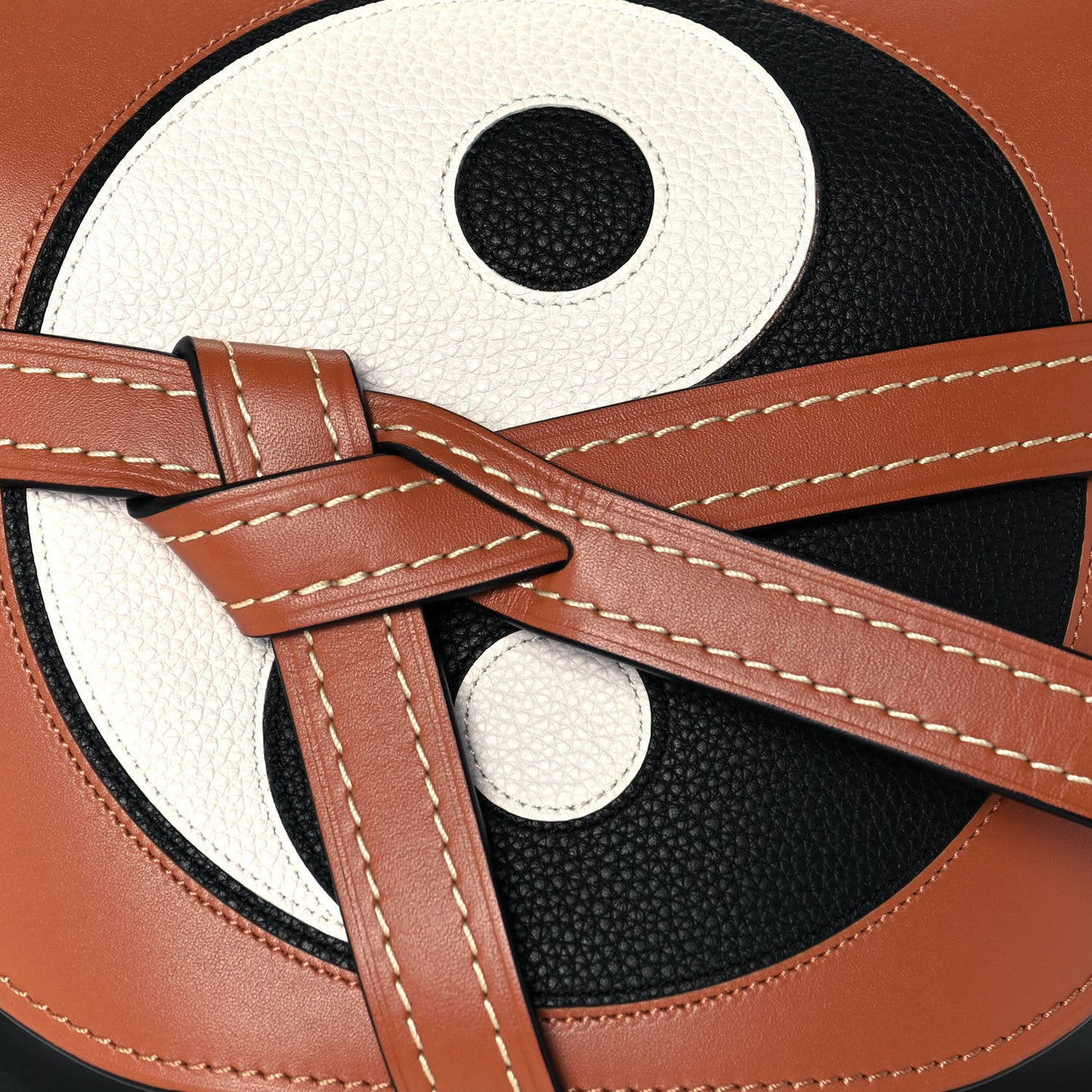 Grained Calfskin Yin Yang Small Gate Crossbody Bag