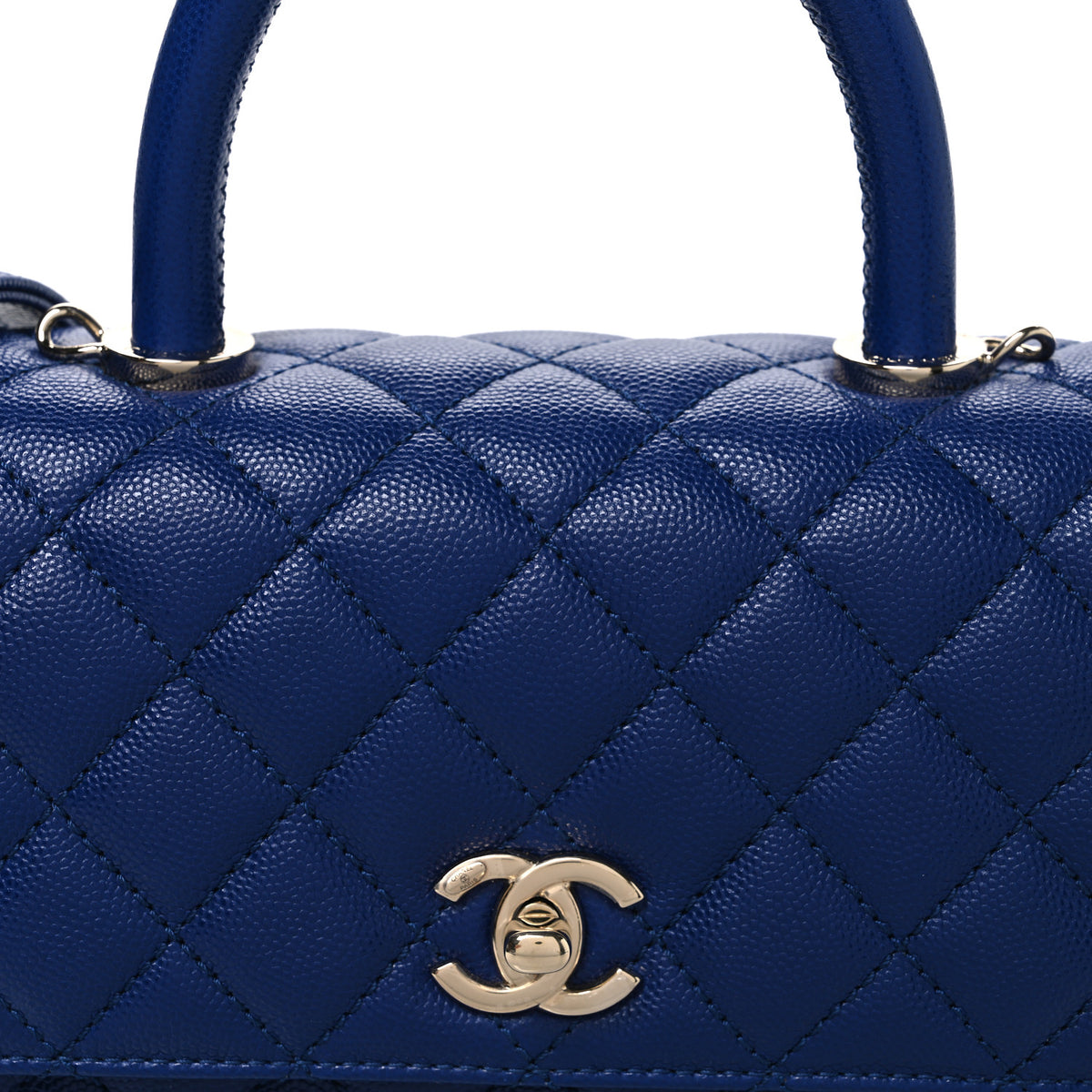 Chanel Caviar Quilted Mini Coco Handle Flap Blue 8 of 10