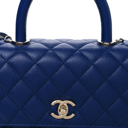 Chanel Caviar Quilted Mini Coco Handle Flap Blue 8 of 10