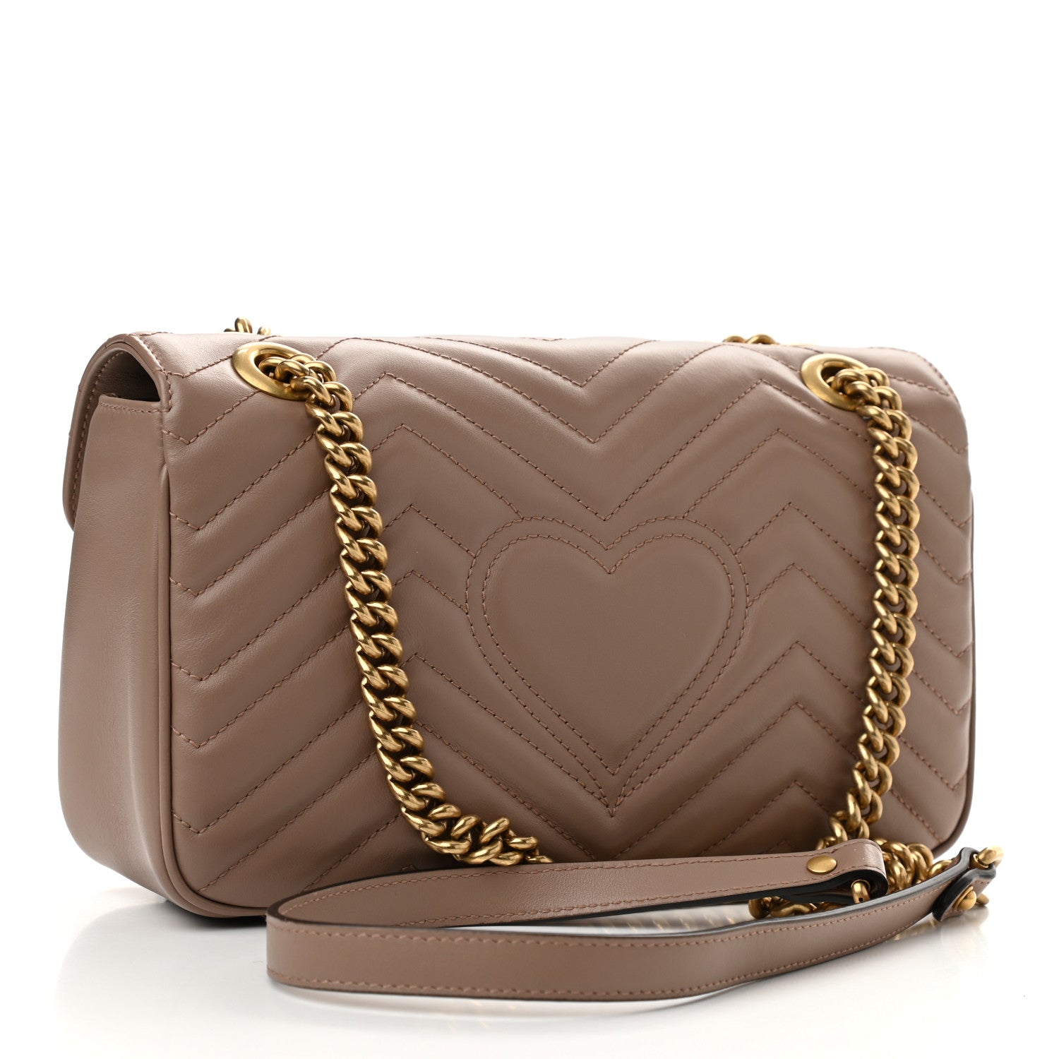 Gucci Calfskin Matelasse Small GG Marmont Shoulder Bag Porcelain Rose 3 of 11