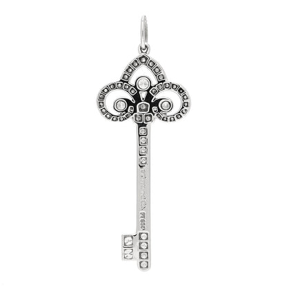 Tiffany Platinum Diamond .41ct Fleur De Lis Key Pendant 3 of 5