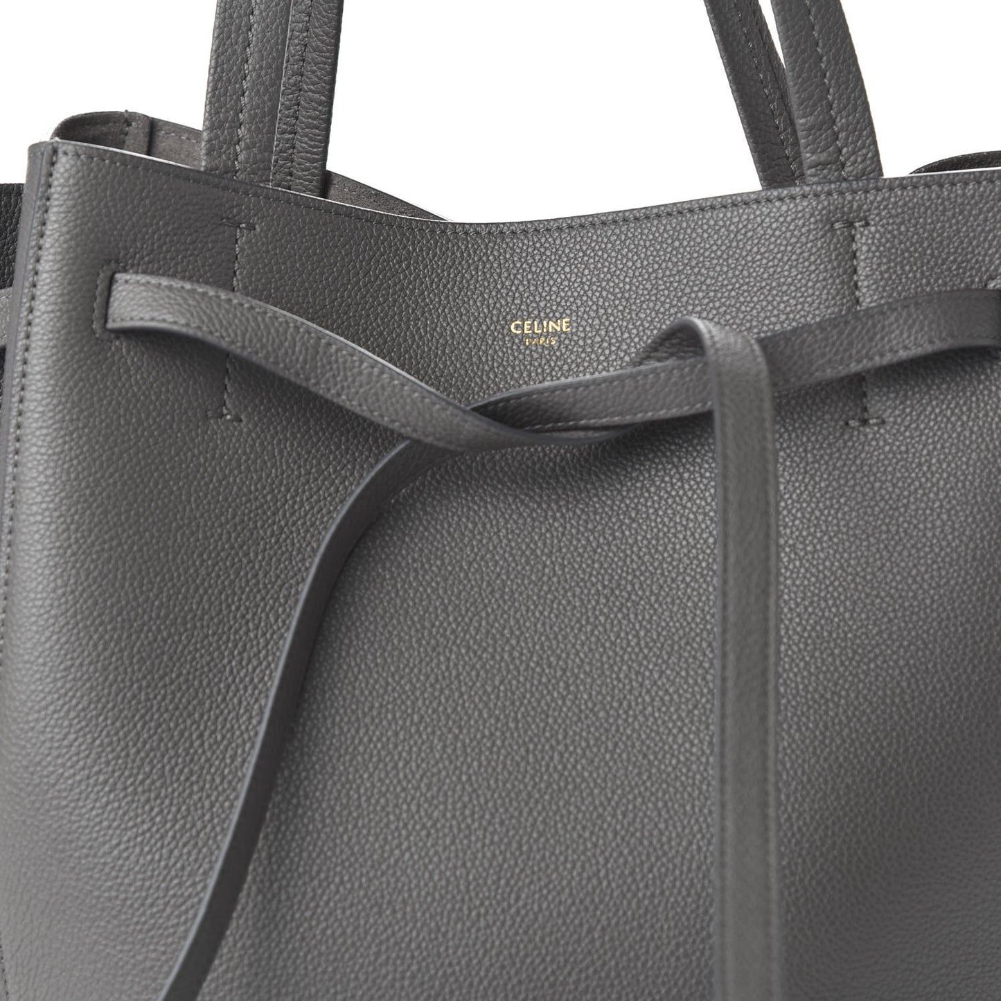 Soft Grained Calfskin Small Belt Cabas Phantom Grey