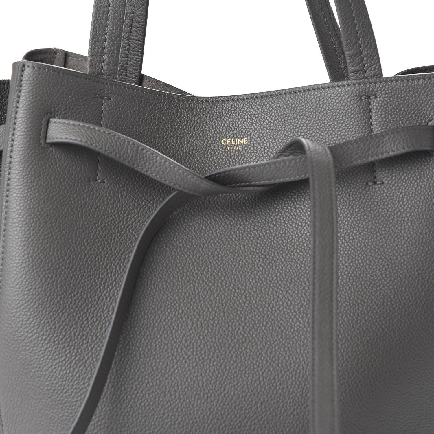 Celine Soft Grained Calfskin Small Belt Cabas Phantom Grey 9 of 9