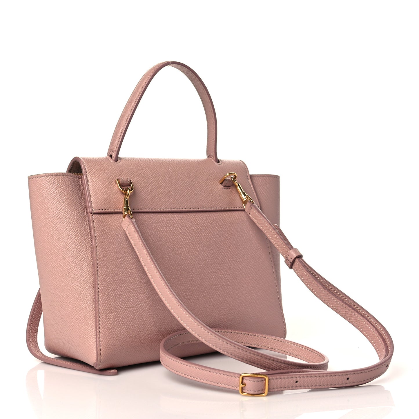 Grained Calfskin Nano Belt Bag Dark Pink