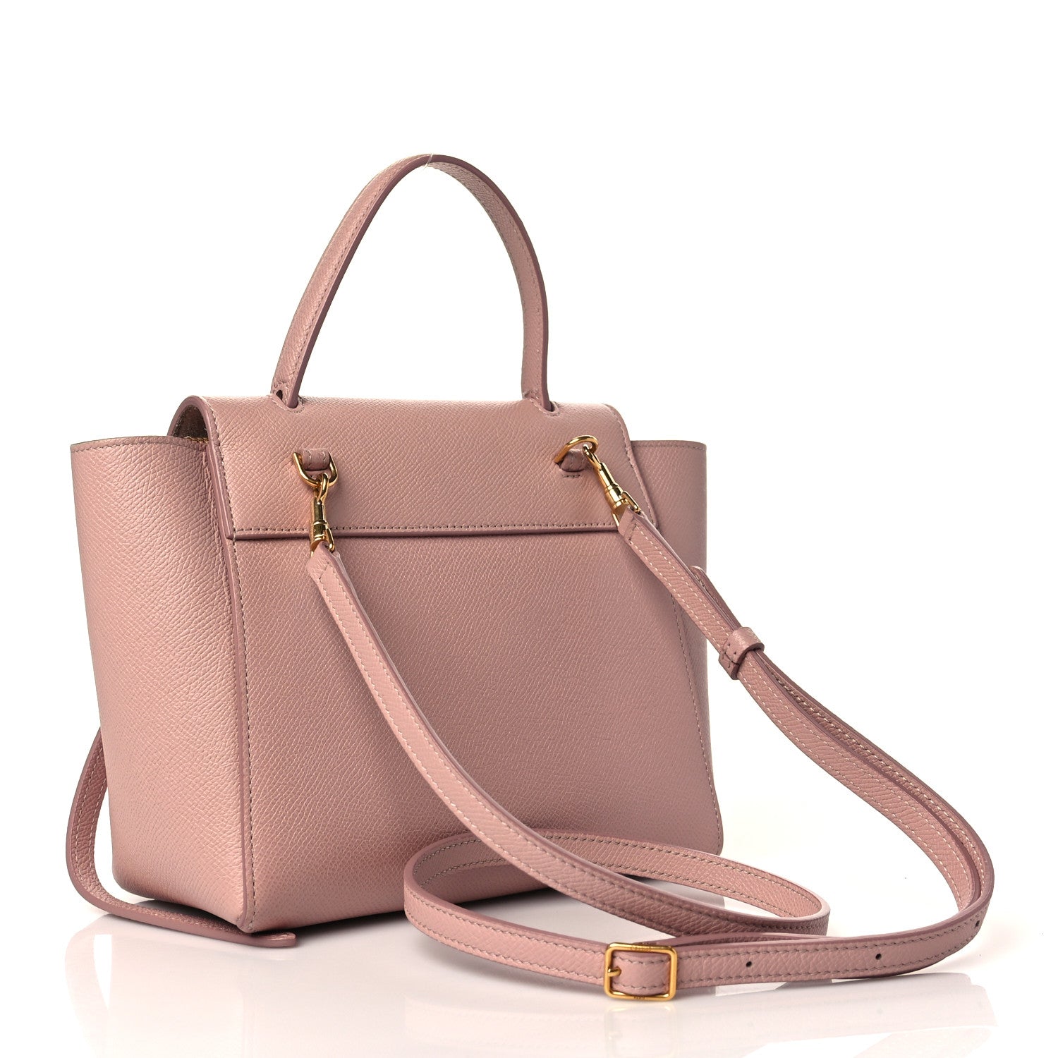 Celine Grained Calfskin Nano Belt Bag Dark Pink 2 of 8