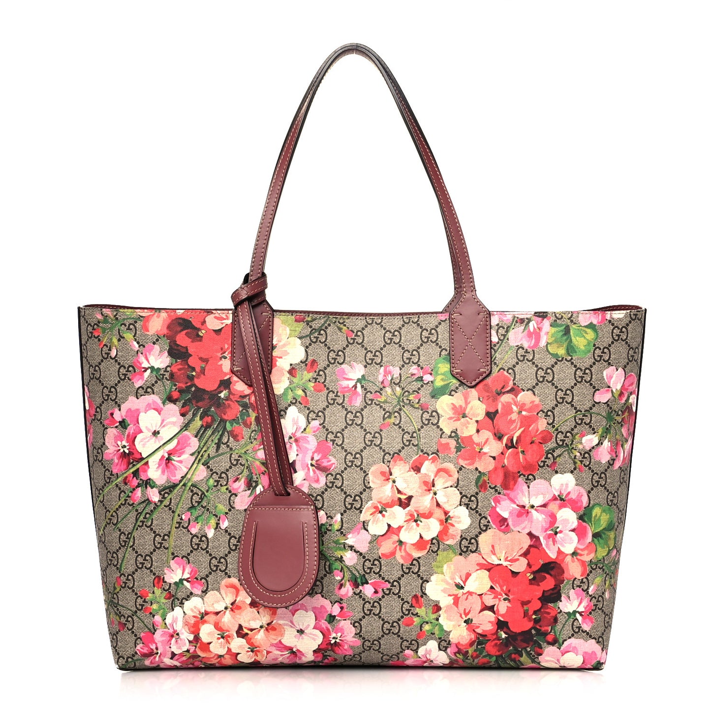 GG Supreme Monogram Blooms Medium Reversible Tote Beige Multicolor Dry Rose