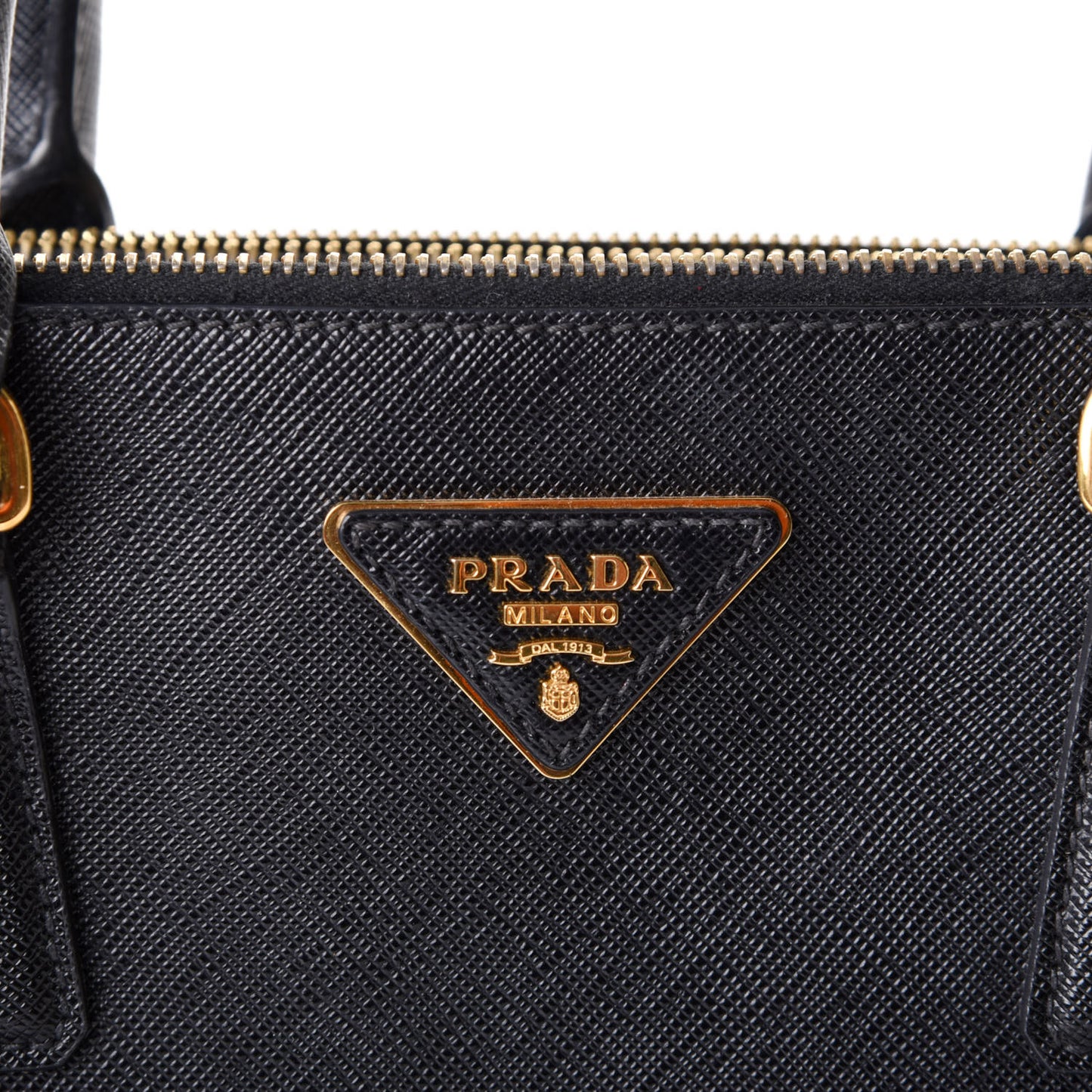 Saffiano Medium Galleria Double Zip Tote Black