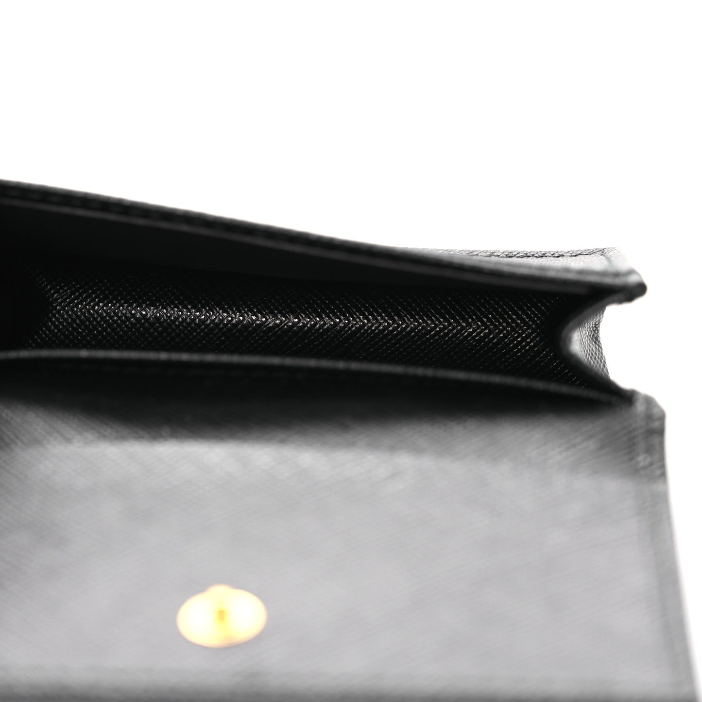 Saffiano Metal Flap Card Holder Black