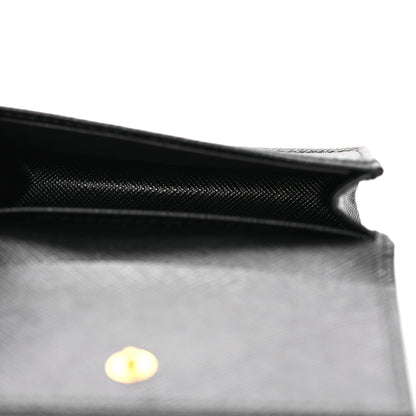 Prada Saffiano Metal Flap Card Holder Black 5 of 7